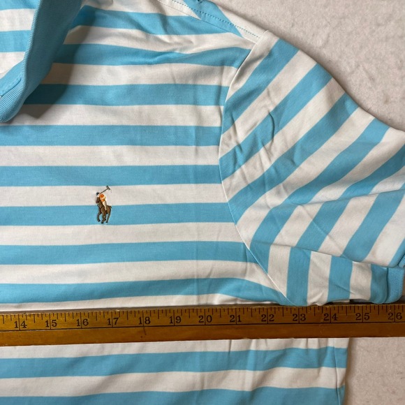 Polo Ralph Lauren Classic Fit Striped Blue White Short Sleeve Polo Shirt XL - Picture 6 of 11
